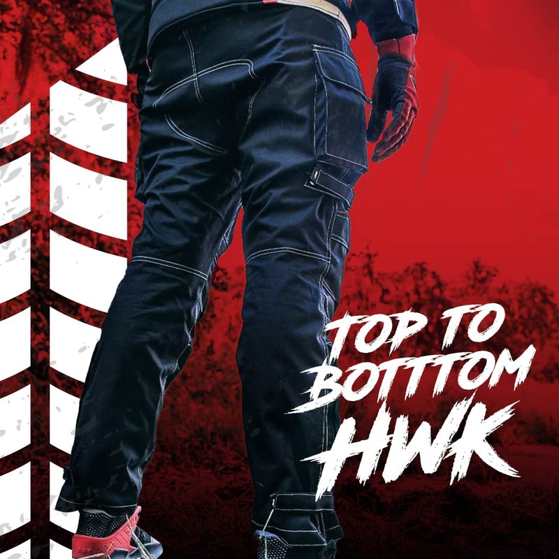 HWK Motorcycle Pants for Men and Women with Water Resistant Cordura Textile Fabric for Enduro Motocross Motorbike Riding & Impact Armor, Dual Sport Motorcycle Pants with 40"-42" Waist, 32" Inseam - Image 3